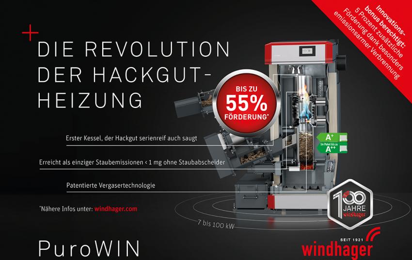 Windhager revolutioniert das Hackgutheizen