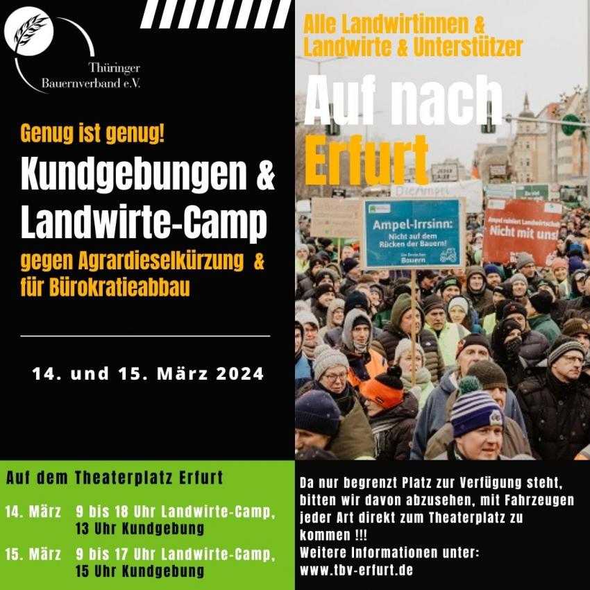 Medieninformation: Kundgebungen mit „Landwirte-Camp“ zur AMK - Forderungen bestehen weiter